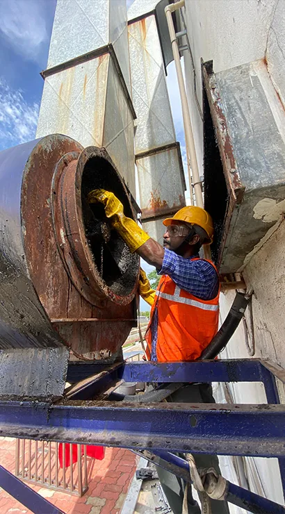 Industrial floor scrubbing